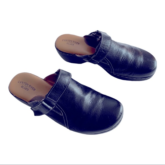 Canyon River Blues Leather Clogs Sz 8 - Picture 3 of 10